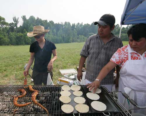 pigs tails on the grill