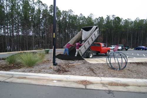 dumping compost