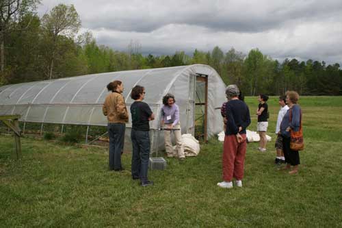 Leah Cook and one of her high tunnels