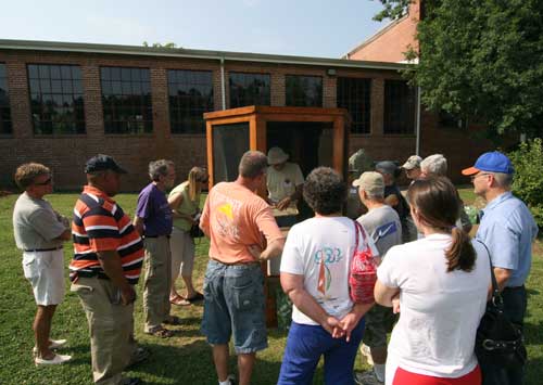 Don Hopkins in the bee cage