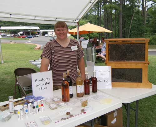 Christina teague and her observation hive
