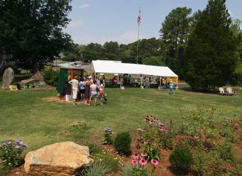 pollinator day on the lawn at Chatham Mills