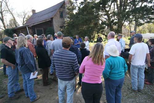 Cathy Jones describes Perry-winkle's drip irrigation system