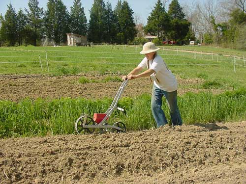 using the Earthway seeder