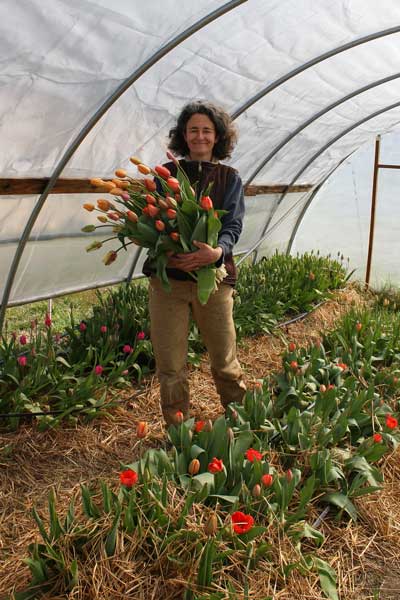 Leah with tulips