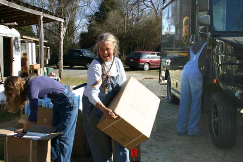 The seed potatoes arrive via UPS.