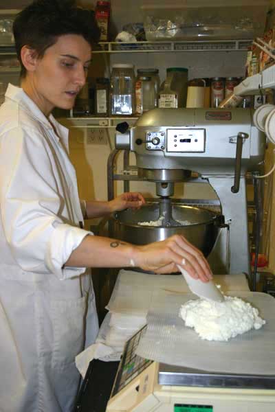 weighing cheese