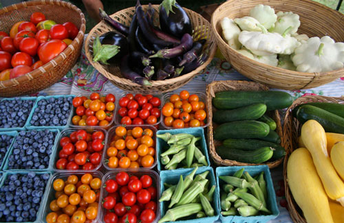 fresh produce at farmers' market