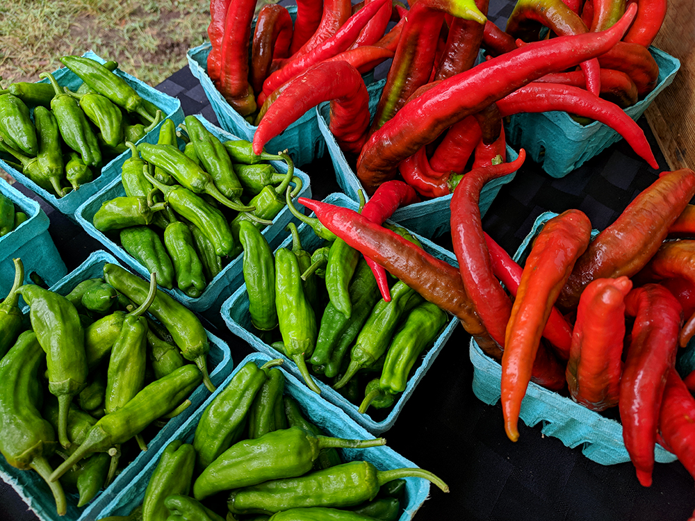 Fresh peppers at the farmers' market