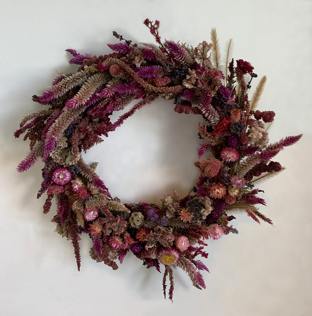 Dried flower wreath