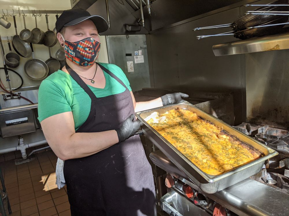 Marybeth cooked up delicious potatoes au gratin