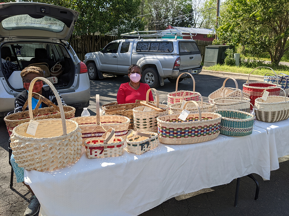 Baskets on a table