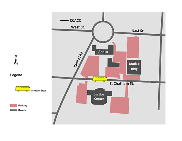 Map of Annex overflow parking with shuttle.