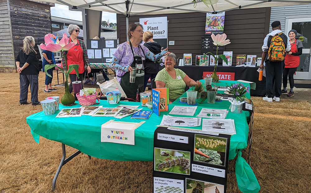 The Extension Master Gardener Volunteers of Chatham County had a great set up at the demo garden with several tables to teach visitors about plants and gardening.