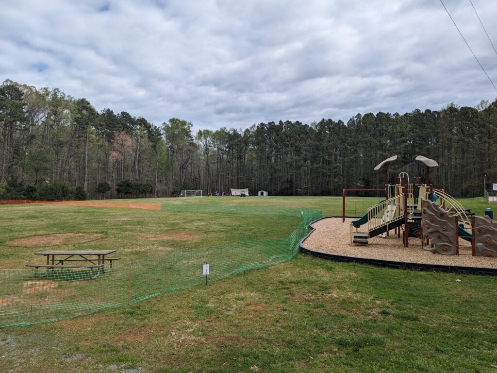 At Northwest Park in Chatham County, the area where mining bees are nesting is temporarily fenced off during the active nest provisioning season early March-mid-April) so the nests are protected from foot traffic. 