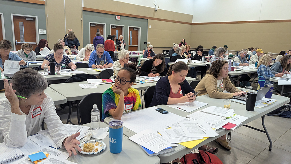 Participants were given time to practice designing their own pollinator garden bed.